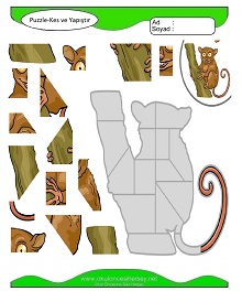 Puzzle Kes Yapıştır Çalışma Sayfaları